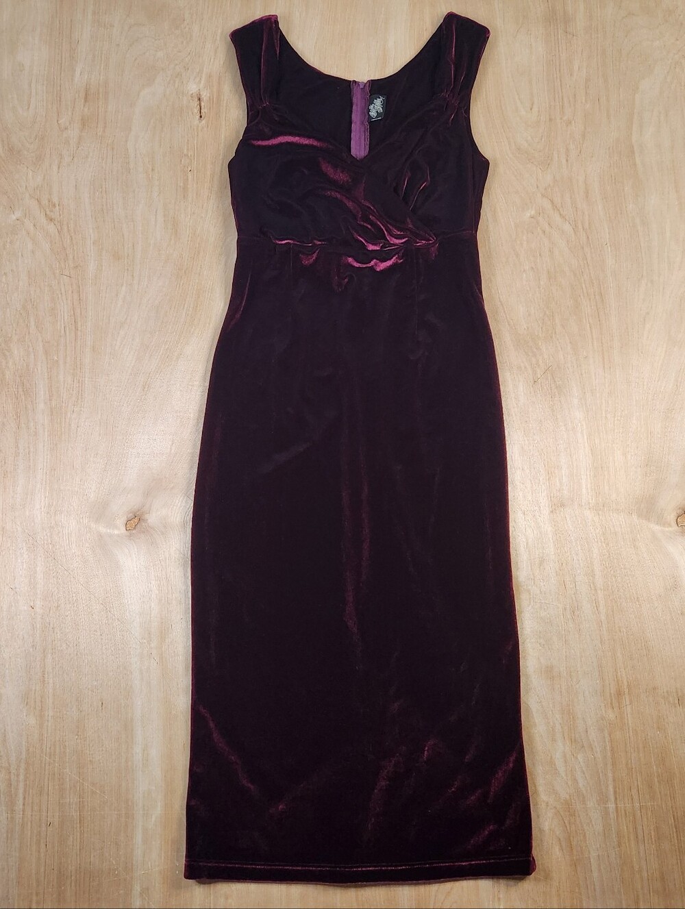 Rock Steady Women’s Velvet Midi Dress Burgundy Size L
